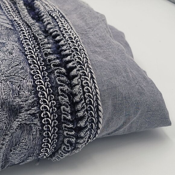 Choices Blue Embroidered Open Front Jacket - Womens Size S - Cotton Blend - Eleg - Picture 4 of 13